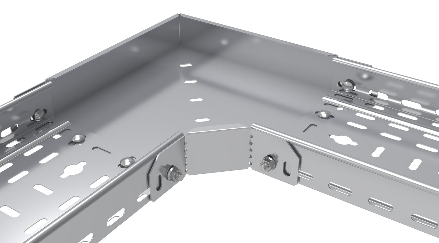 Pièce d'angle 90° - Galvanisée -H:60 L:200 P:1
