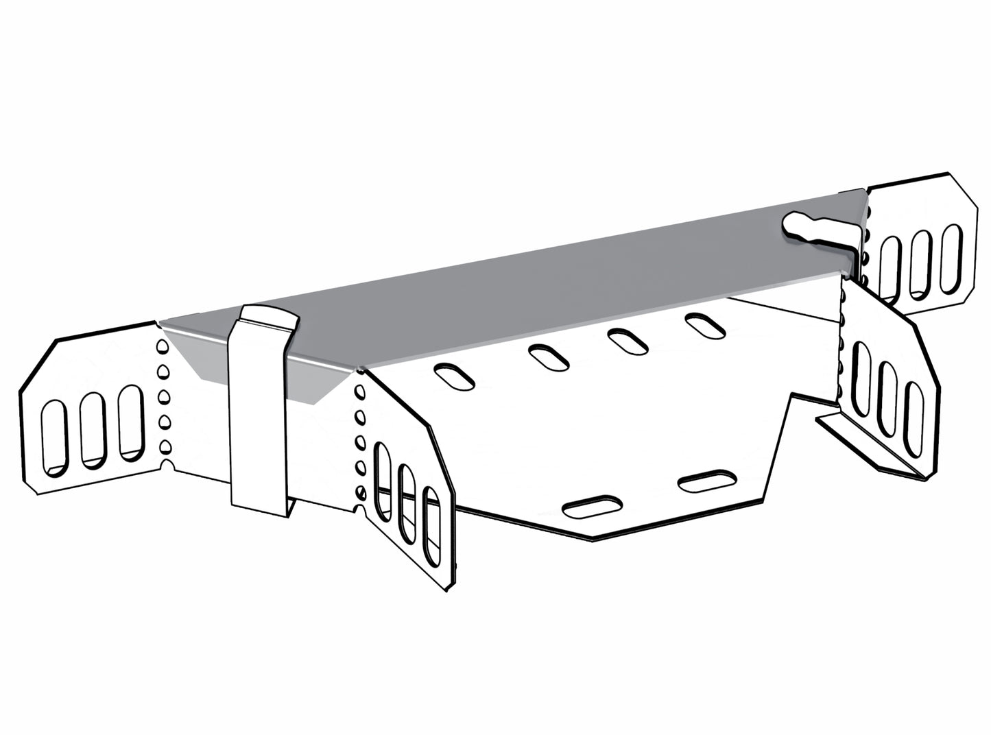 Cache pour coude horizontal en T - H:15 L:150 P:1
