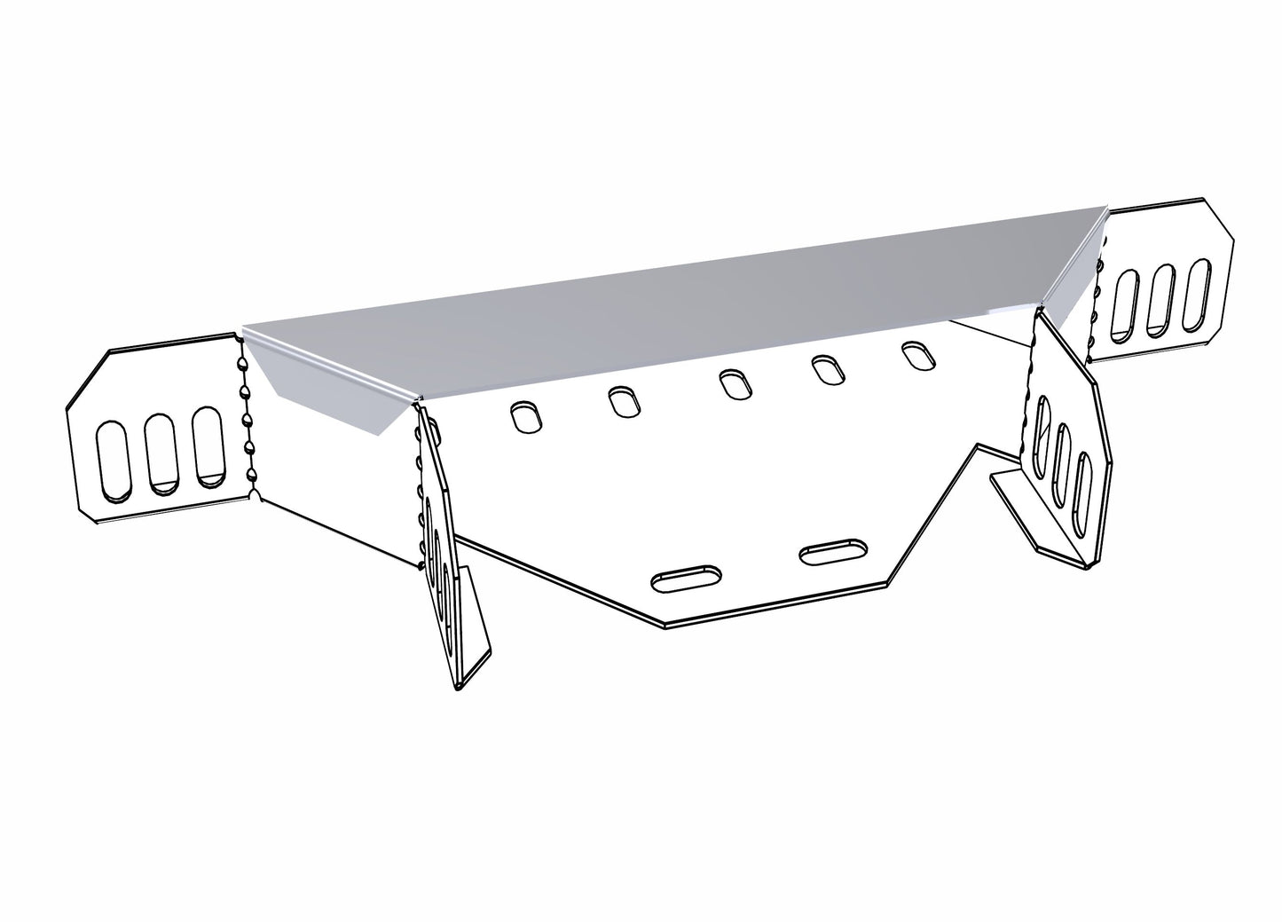 Cache pour coude horizontal en T - H:15 L:150 P:1