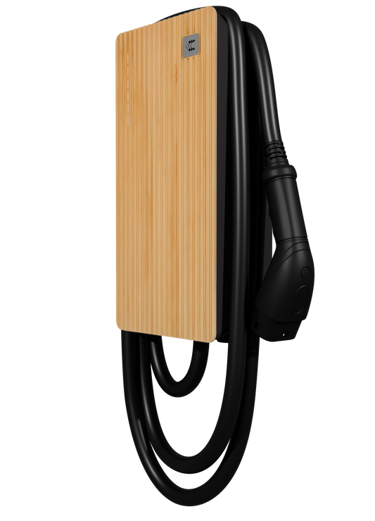 Teltonika TeltoCharge 22 kW – Vaste Kabel, Wand & Paalinstallatie - Accoya wood