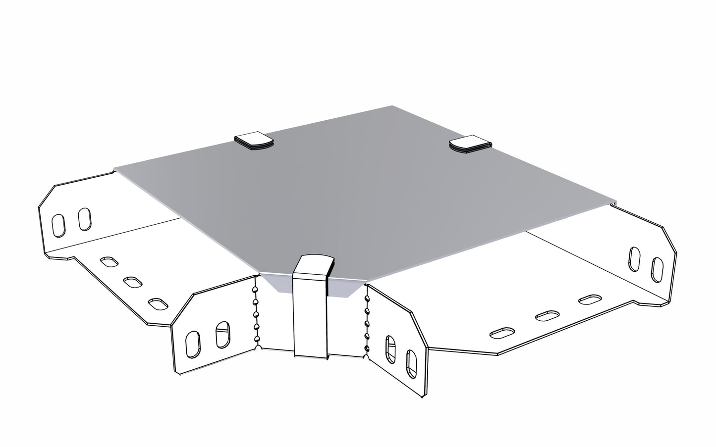 Abdeckung 90° für horizontales Eckstück – H:15 B:100 T:1