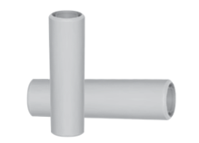 PVC koppelstuk 16mm lengte 80mm licht grijs